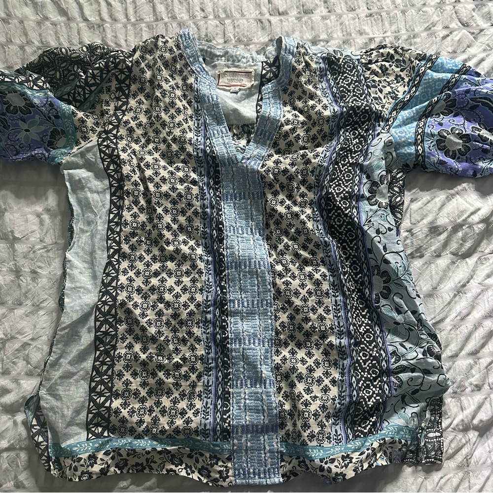 JOHNNY WAS Blue Blouse